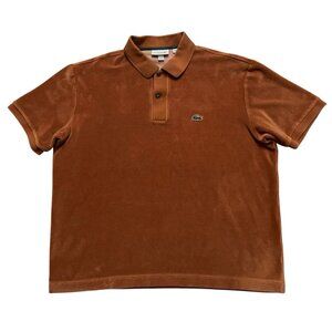 Lacoste Polo Shirt Mens Size XL Short Sleeve Velvet Classic Fit Brown